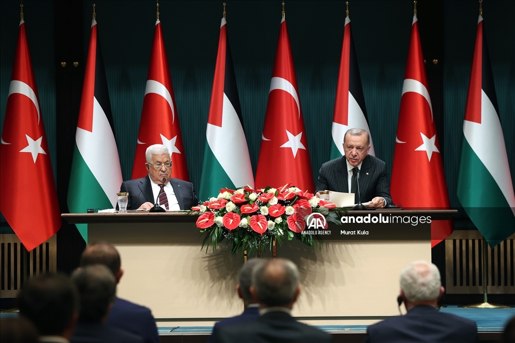 کنفرانس مطبوعاتی مشترک اردوغان و عباس در آنکارا