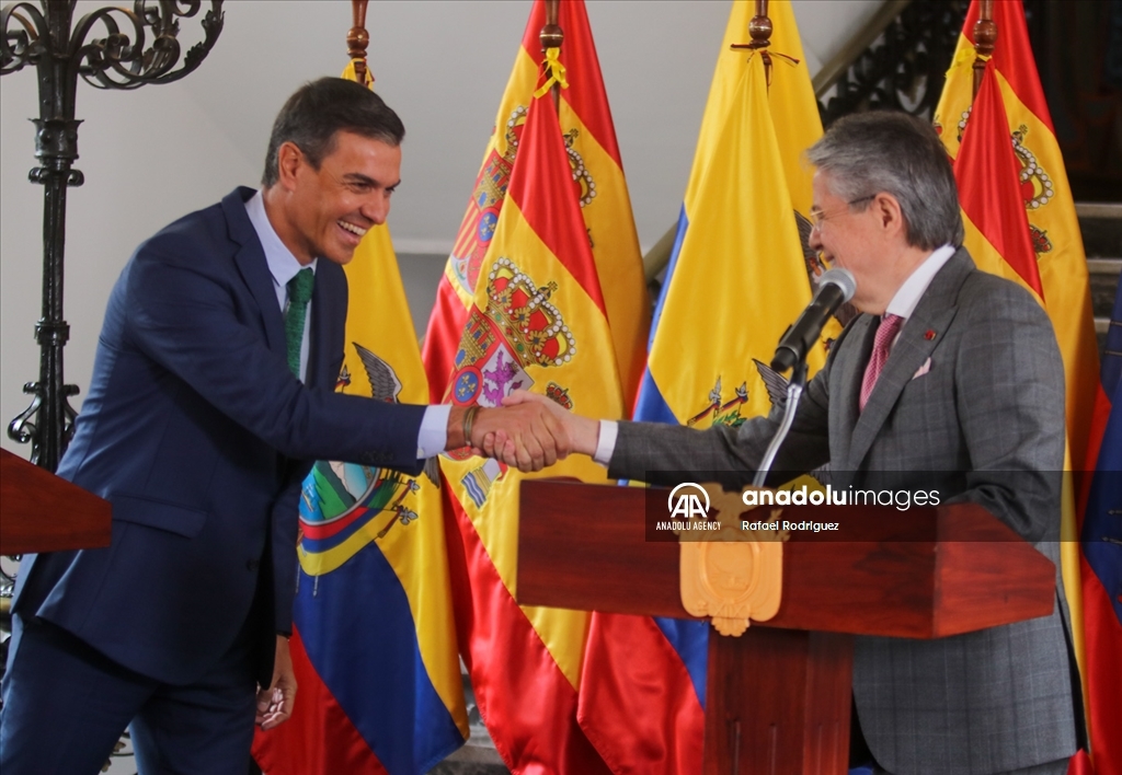Así fue la reunión de Guillermo Lasso y Pedro Sánchez en Ecuador