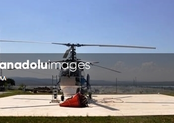 Denizli'de düşen yangın söndürme helikopterinin havalanma anı görüntülendi