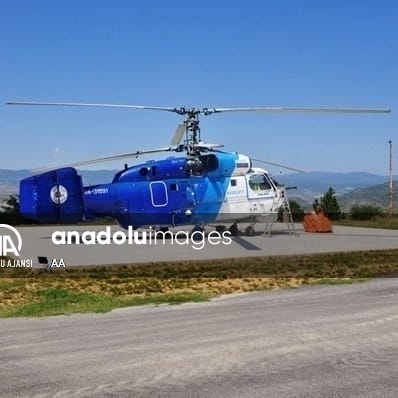 Denizli'de düşen yangın söndürme helikopterinin havalanma anı görüntülendi