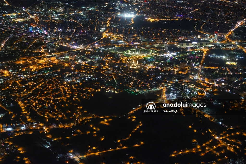 Başkent akşam saatlerinde havadan görüntülendi