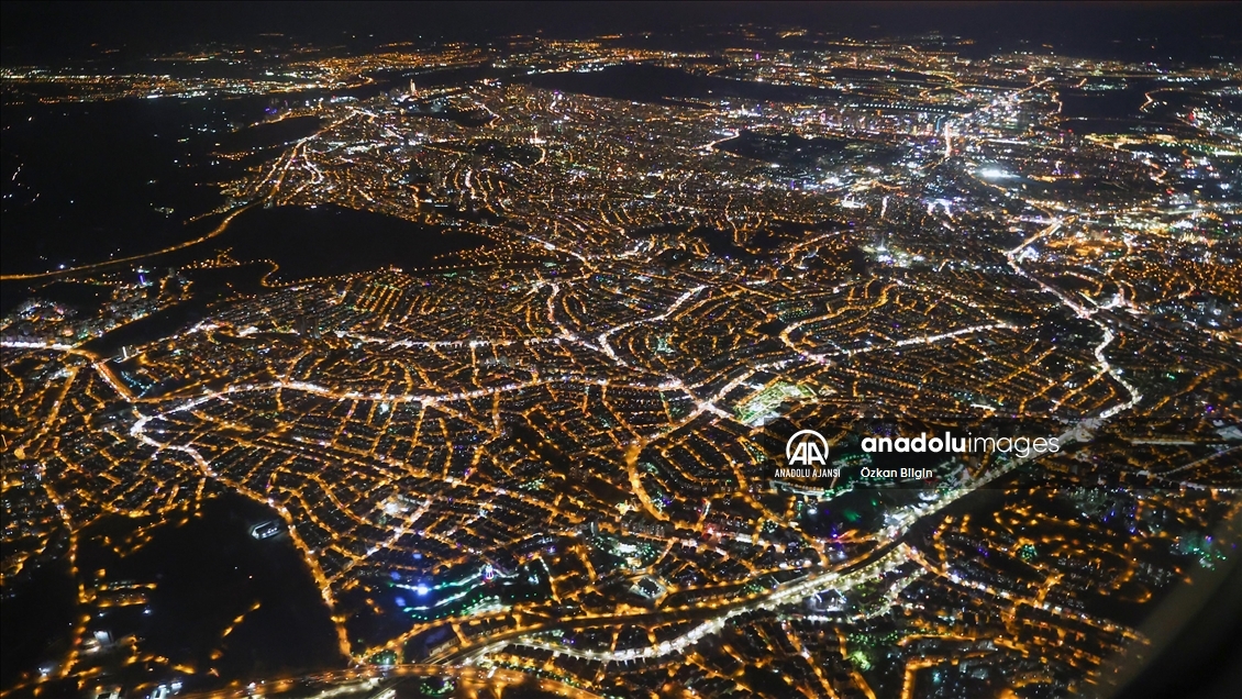 Başkent akşam saatlerinde havadan görüntülendi