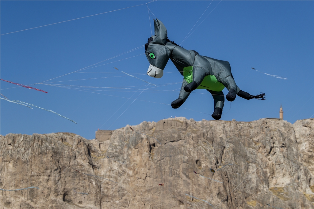 Çocukların uçurduğu uçurtmalar Van'ın semalarını renklendirdi