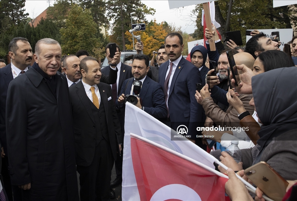 Cumhurbaşkanı Recep Tayip Erdoğan Prag'da