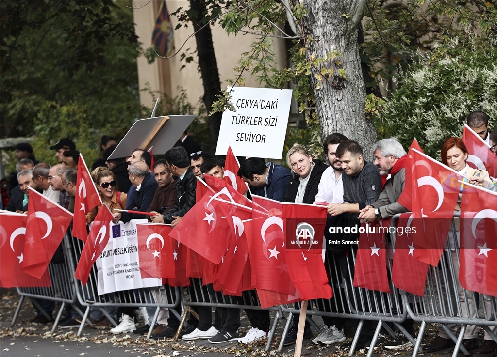 Cumhurbaşkanı Recep Tayip Erdoğan Prag'da