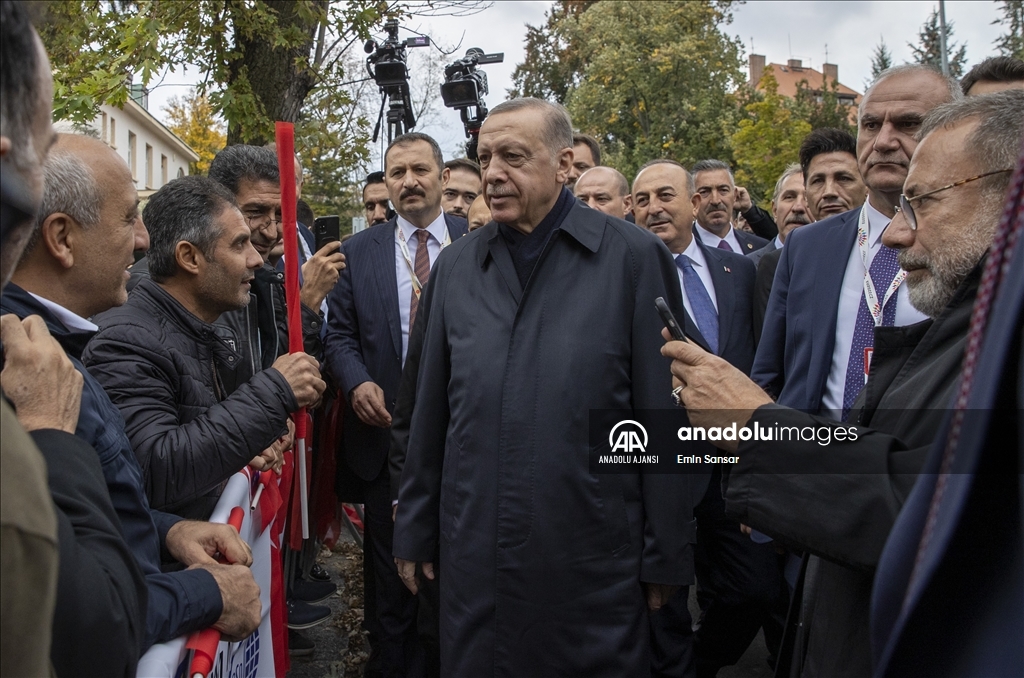 Cumhurbaşkanı Recep Tayip Erdoğan Prag'da