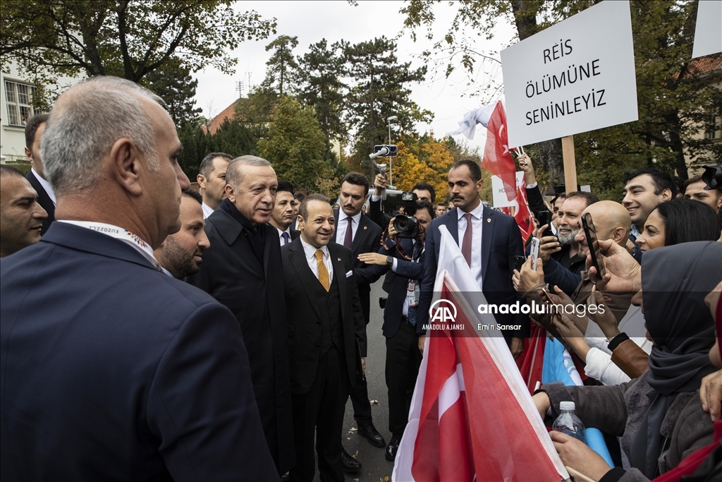 Cumhurbaşkanı Recep Tayip Erdoğan Prag'da