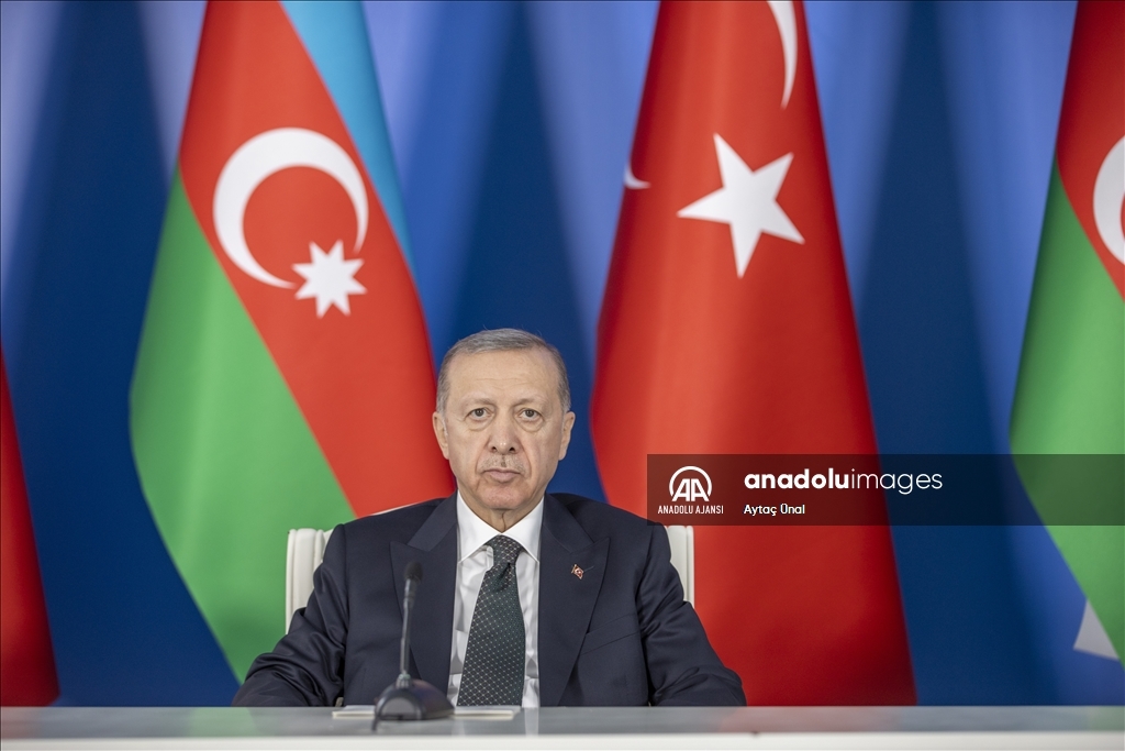 Cumhurbaşkanı Erdoğan ile Azerbaycan Cumhurbaşkanı Aliyev ortak basın toplantısı düzenledi