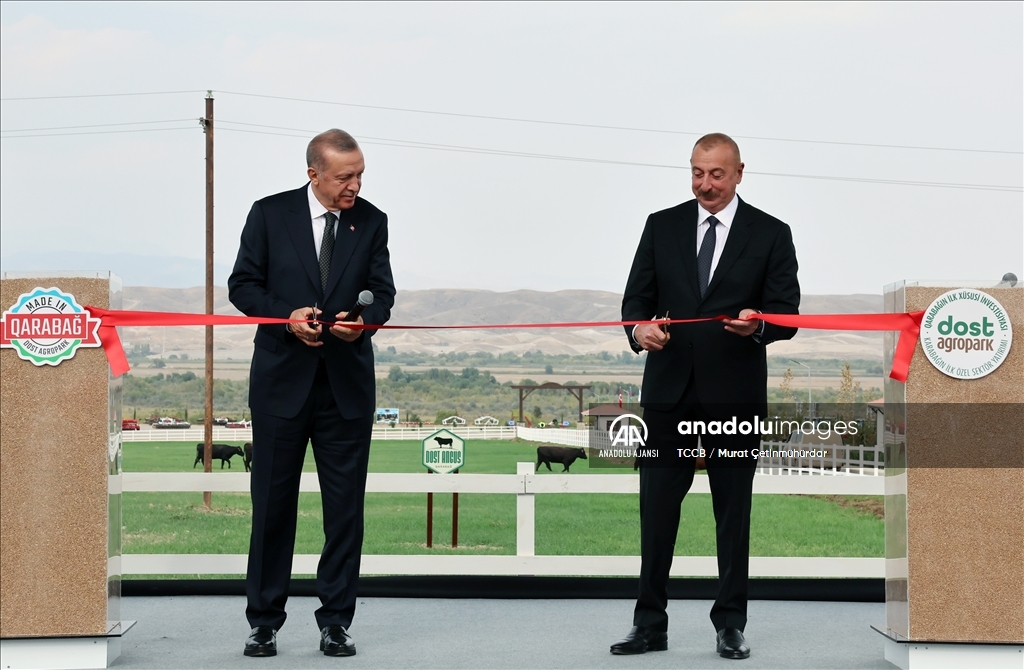 Cumhurbaşkanı Erdoğan ve Azerbaycan Cumhurbaşkanı Aliyev, Dost Agropark Zengilan Akıllı Tarım Köyü Projesi İlk Etabı açılışına katıldı