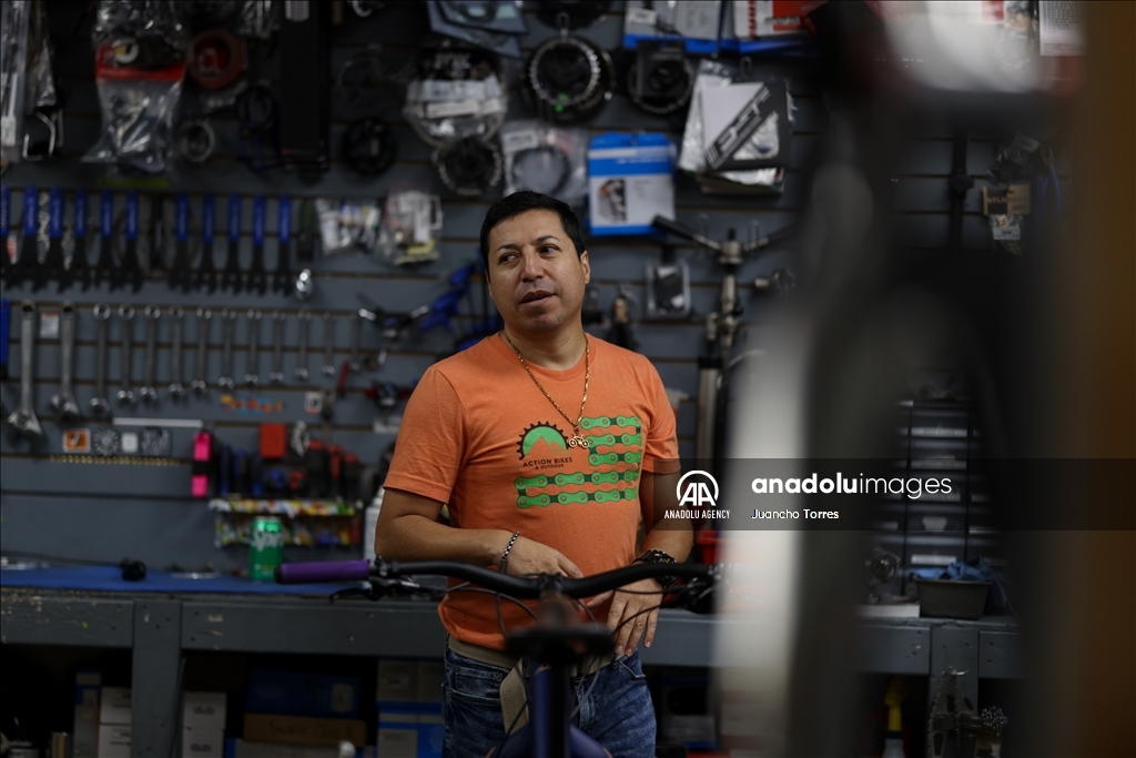 Hispanic cyclist Wilson Beltran in Port Jervis