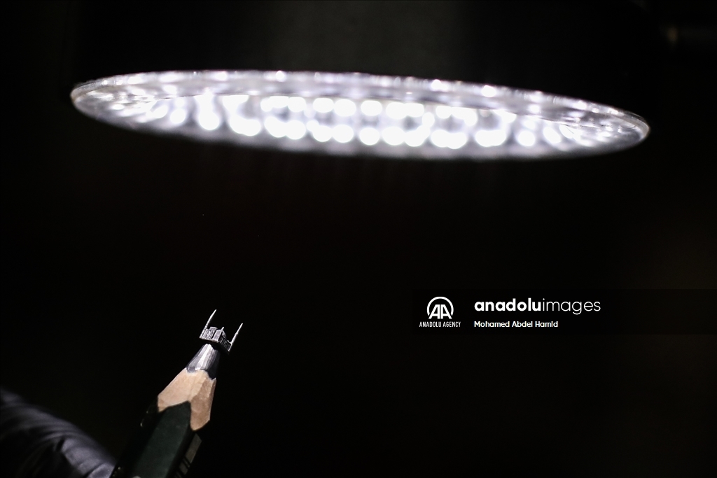 Egyptian artist turns pencil tips into art