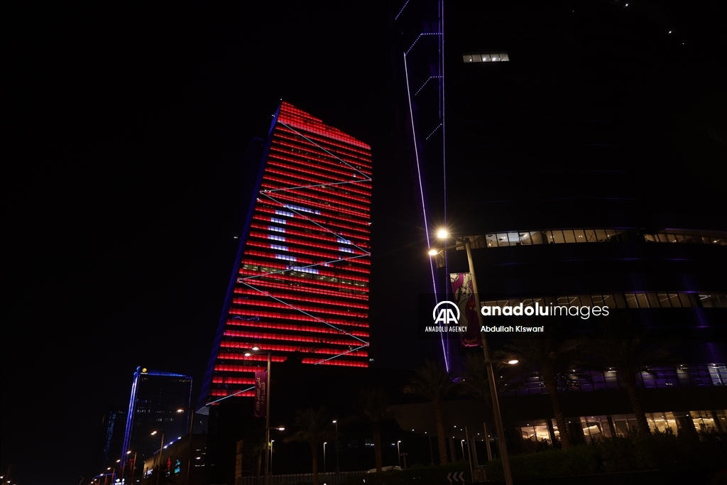 Qatar lights up buildings in red and white ahead of Turkiye's Republic Day