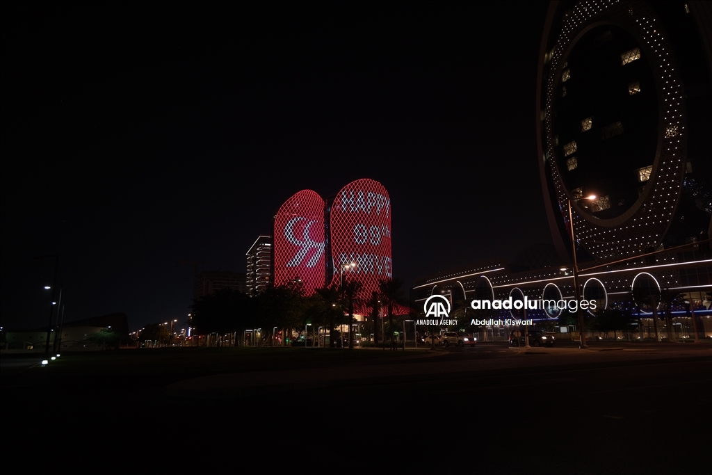 Qatar lights up buildings in red and white ahead of Turkiye's Republic Day