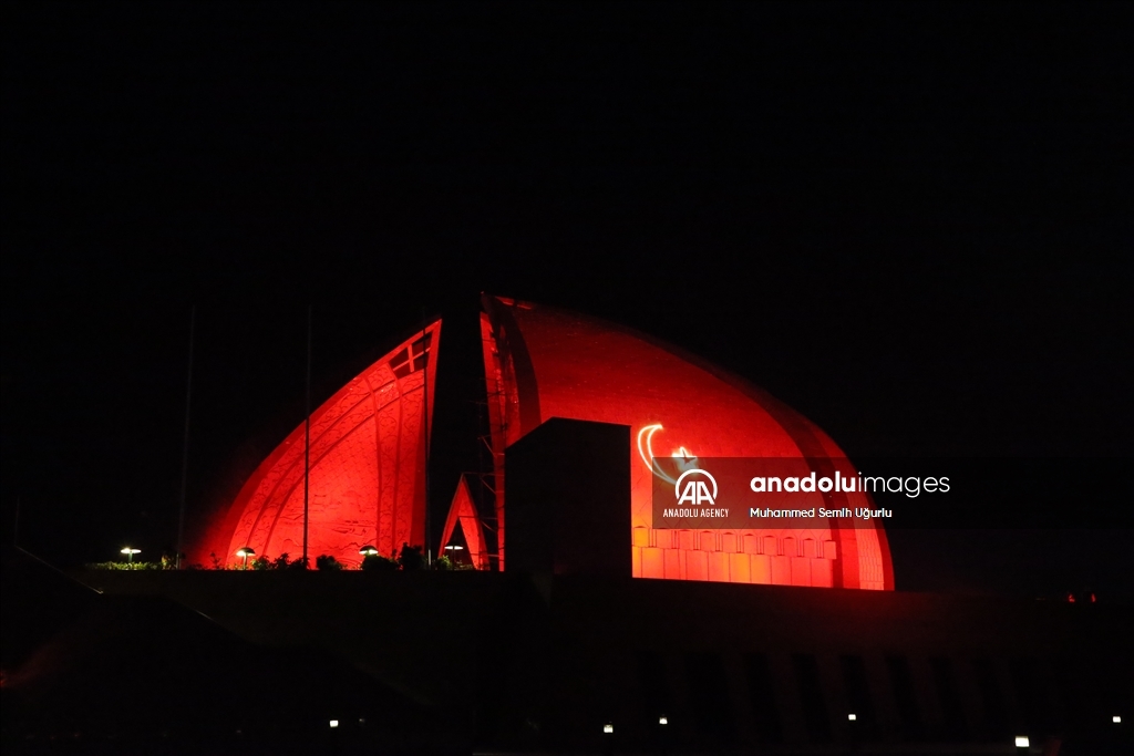 Pakistan lights up monument in red and white ahead of Turkiye's Republic Day