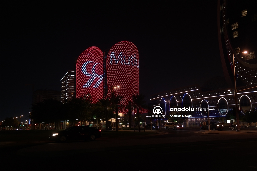 Qatar lights up buildings in red and white ahead of Turkiye's Republic Day