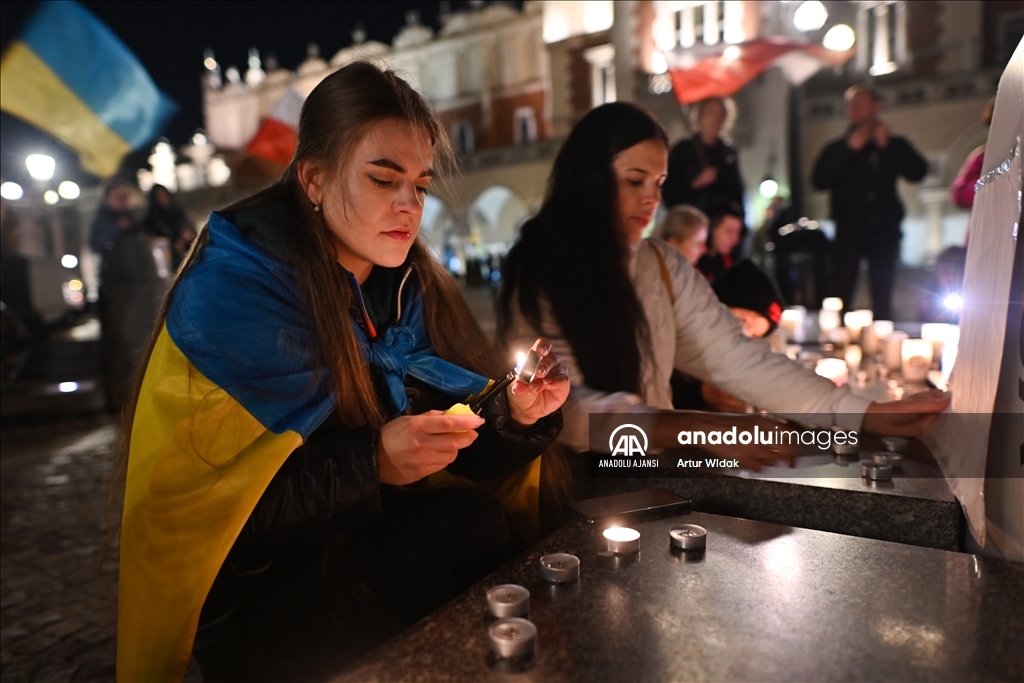 Azizler Günü'nde hayatını kaybeden Ukraynalılar, Polonya'nın Krakow kentinde anıldı