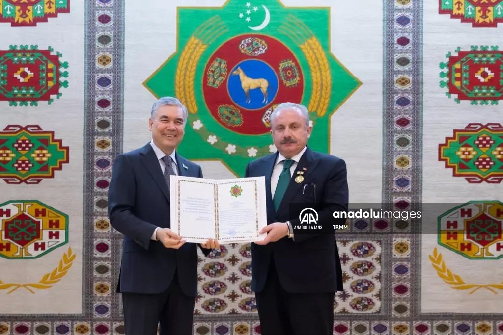 TBMM Başkanı Şentop’a Türkmenistan’da "Devlet Nişanı" takdim edildi