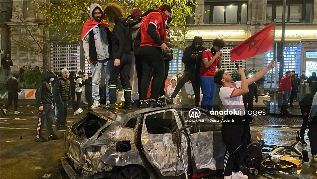 Fas'ın Belçika'yı yenmesinden sonra Brüksel'deki kutlamalarda olaylar çıktı