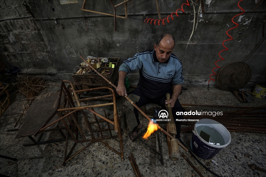 مشغولات الخيزران في غزة.. حرفة عريقة تقاوم الفناء