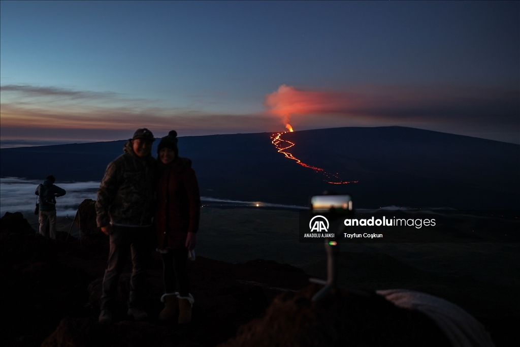 38 yıl sonra harekete geçen, Dünya'nın en büyük aktif yanardağı Mauna Loa'da gün doğumu