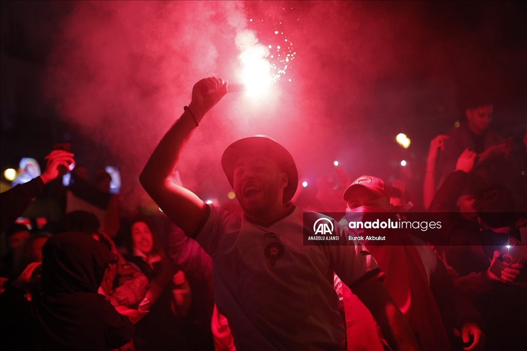 Fas'ın Dünya Kupası'nda çeyrek finale yükselmesi Madrid'de kutlandı
