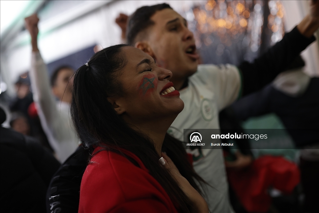 شادی خیابانی مردم مراکش پس از شکست اسپانیا در جام جهانی