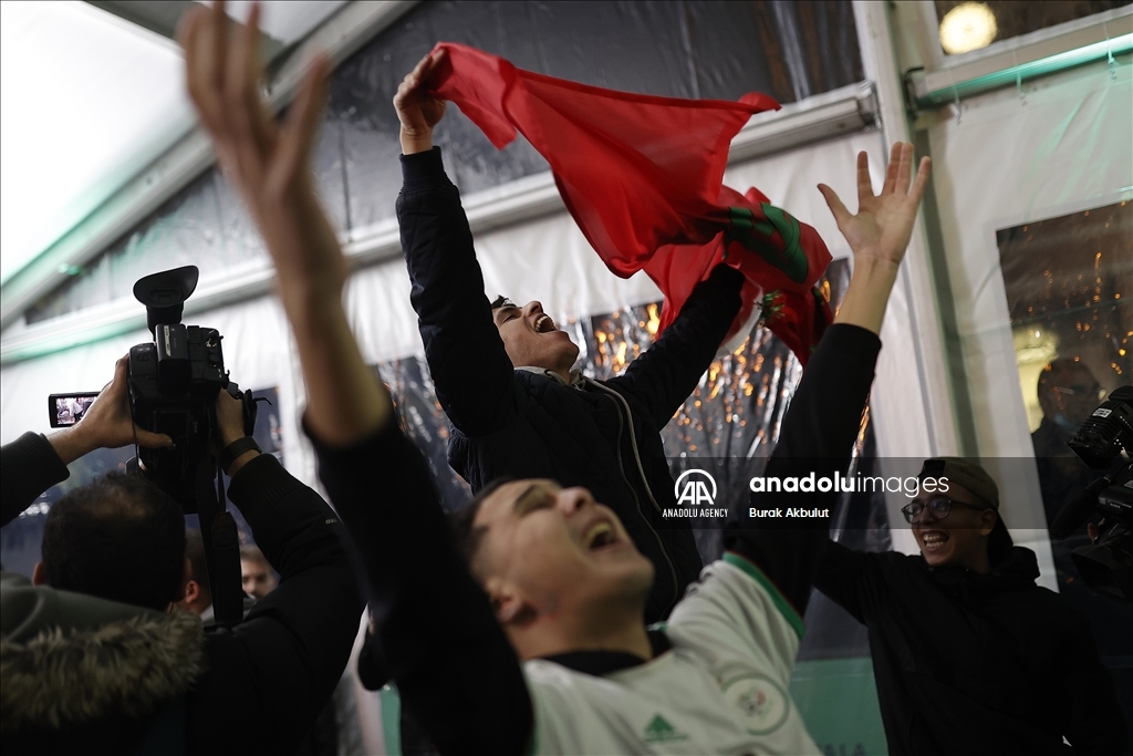 شادی خیابانی مردم مراکش پس از شکست اسپانیا در جام جهانی