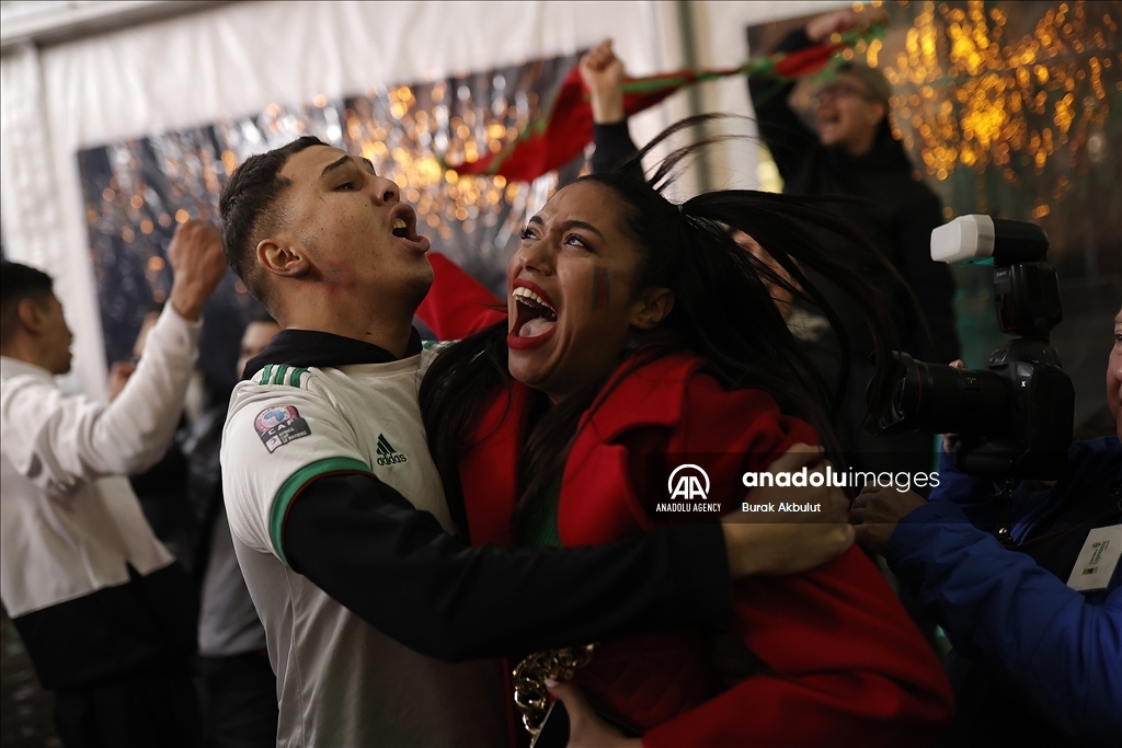 شادی خیابانی مردم مراکش پس از شکست اسپانیا در جام جهانی