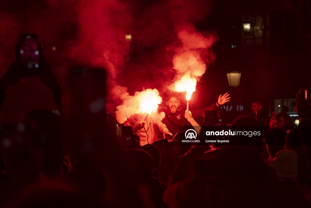 Fas'ın çeyrek finale yükselmesi Barselona'da coşkuyla kutlandı