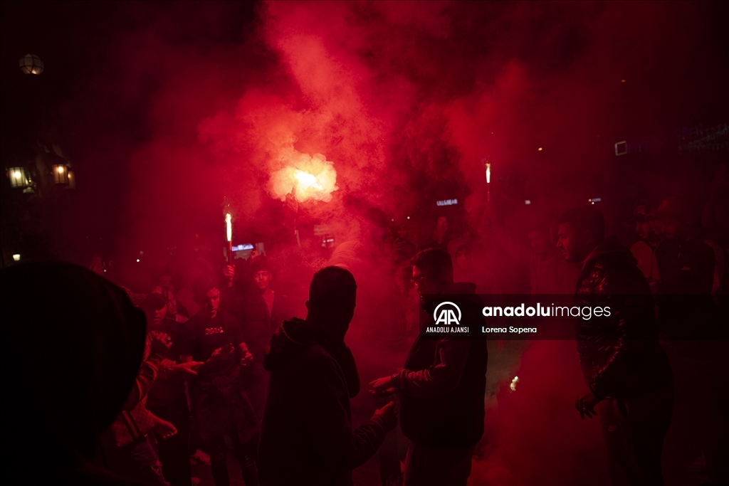 Fas'ın çeyrek finale yükselmesi Barselona'da coşkuyla kutlandı