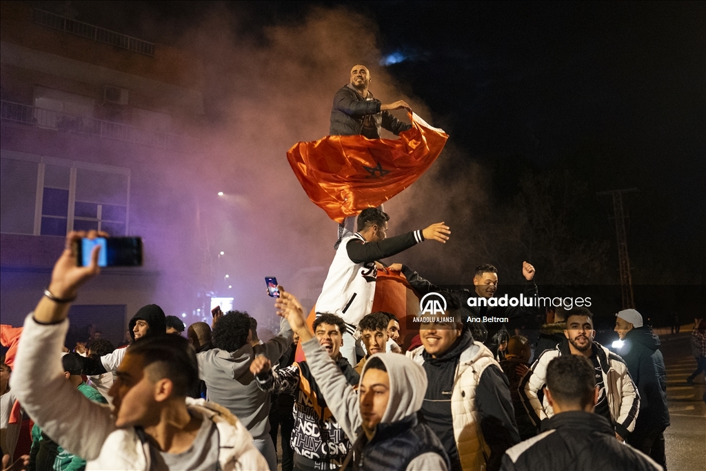 Fas'ın çeyrek finale yükselmesi İspanya'nın Murcia kentinde coşkuyla kutlandı