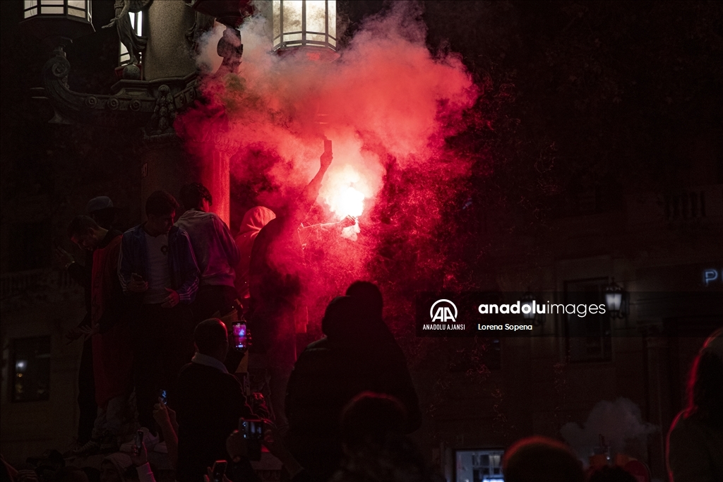 Fas'ın çeyrek finale yükselmesi Barselona'da coşkuyla kutlandı