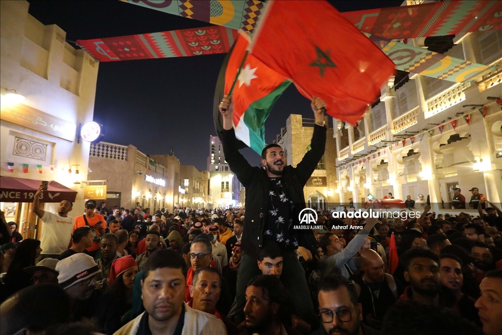 Fas takımının Dünya Kupası'nda yarı finale yükselmesi Katar'da kutlandı