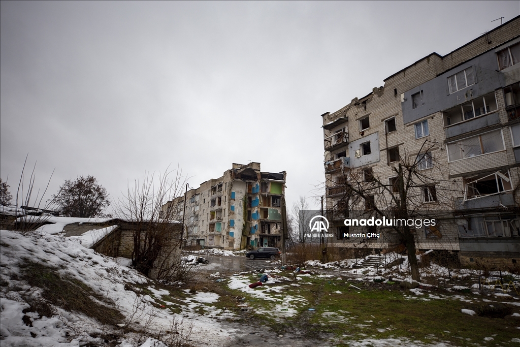 Borodyanka'da Rusya-Ukrayna savaşının izleri