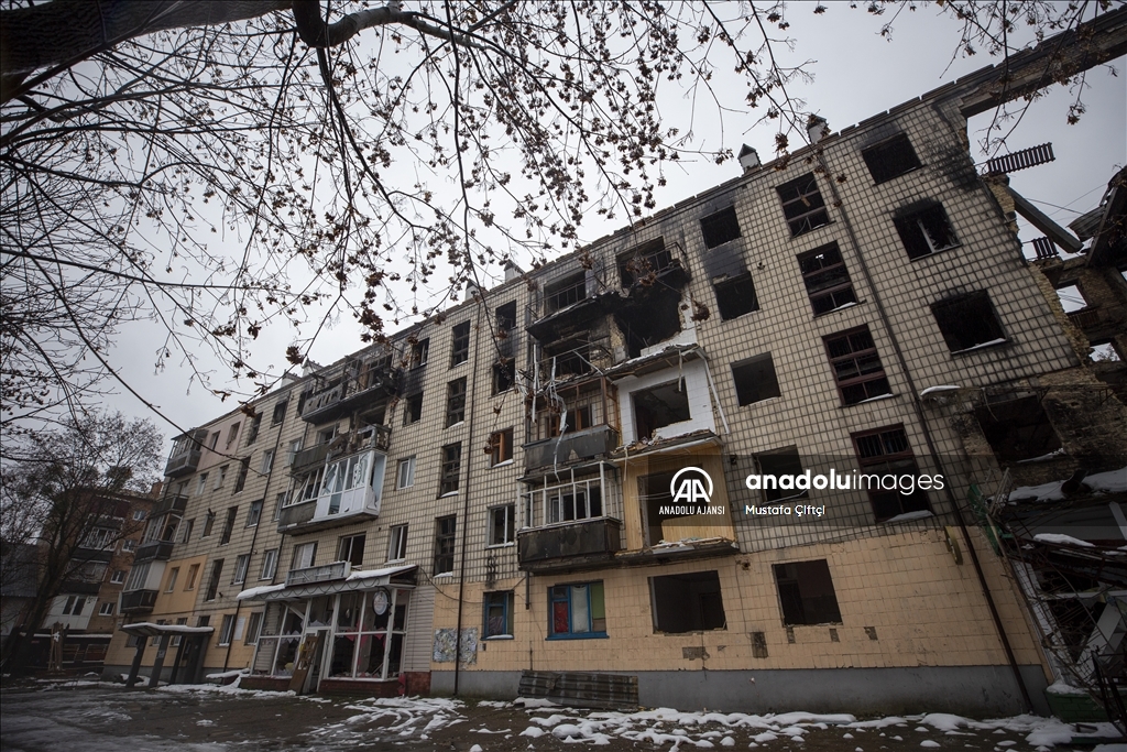 Borodyanka'da Rusya-Ukrayna savaşının izleri