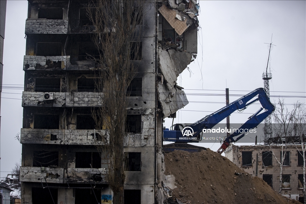 Borodyanka'da Rusya-Ukrayna savaşının izleri