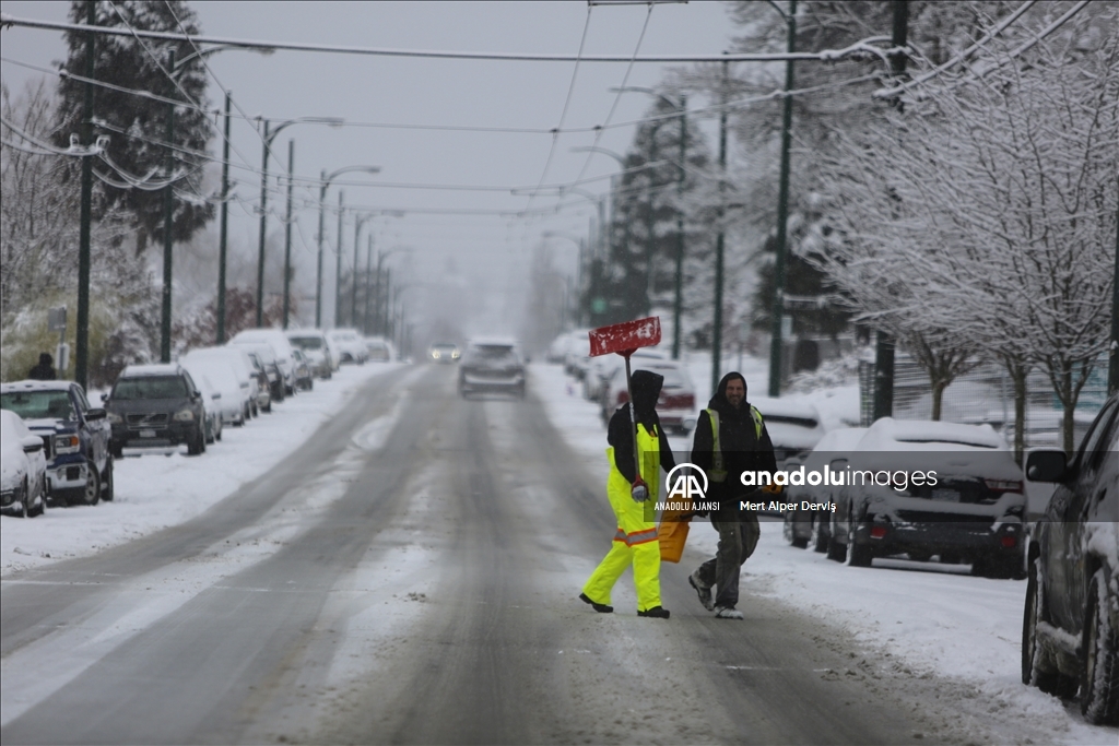 Vancouver'da kar yağışı