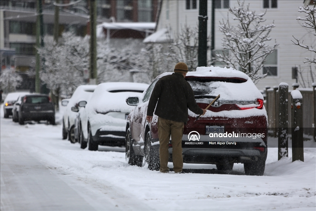 Vancouver'da kar yağışı