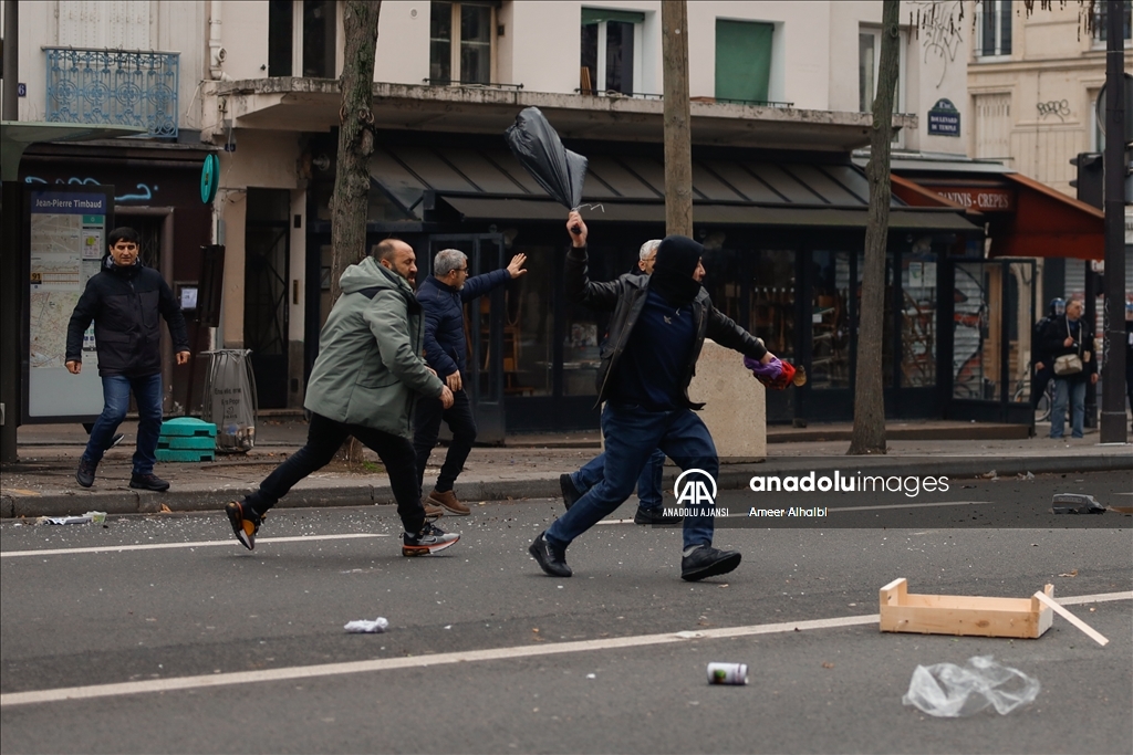 Terör örgütü PKK yanlıları Paris'te polisle çatıştı