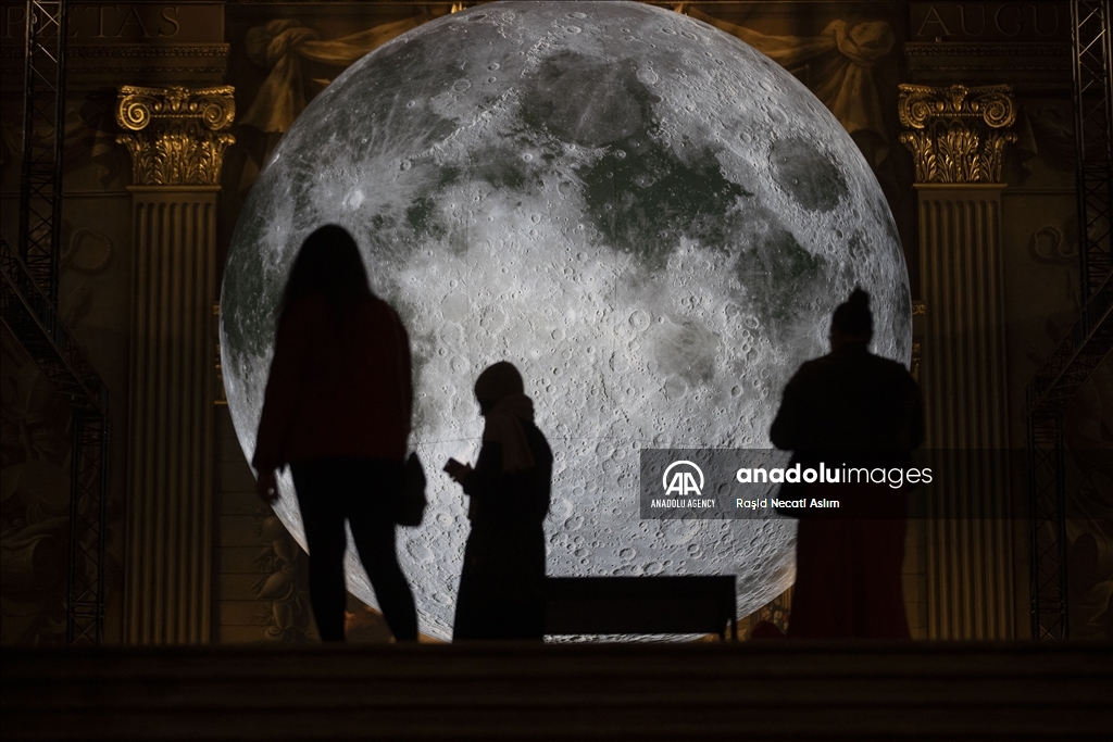 Luke Jerram's artwork "Museum of the Moon" on display in London