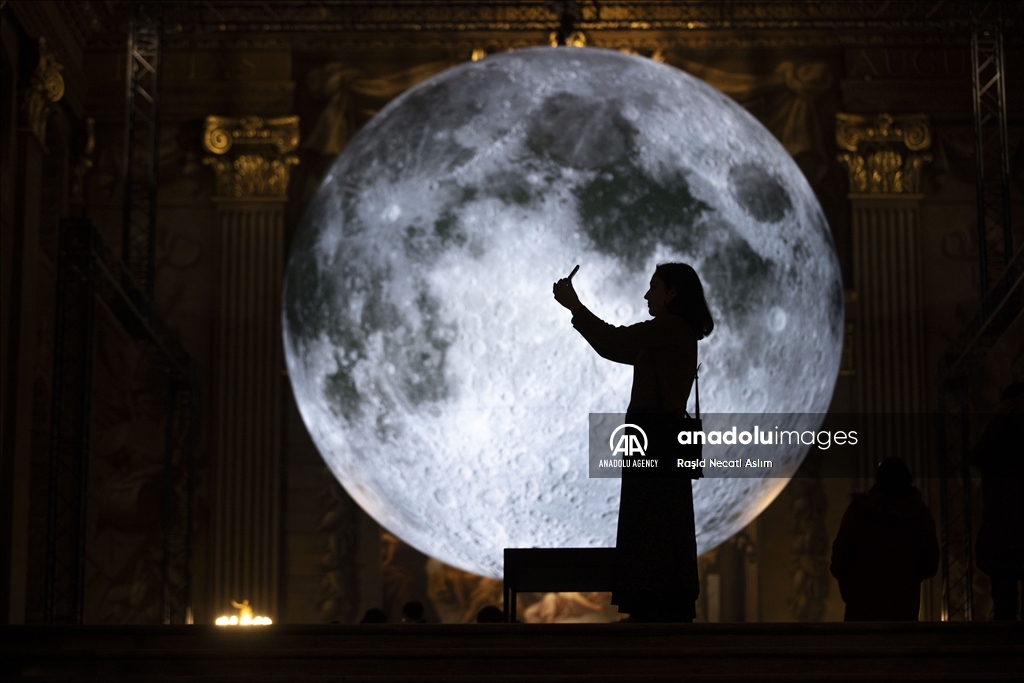 Luke Jerram's artwork "Museum of the Moon" on display in London