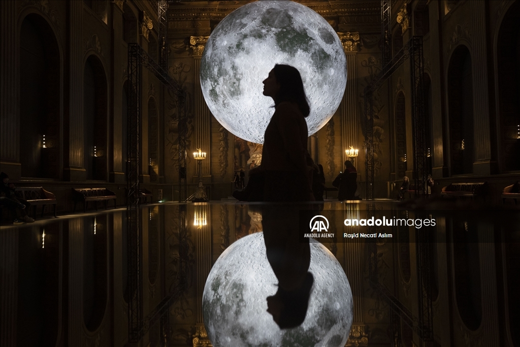 Luke Jerram's artwork "Museum of the Moon" on display in London