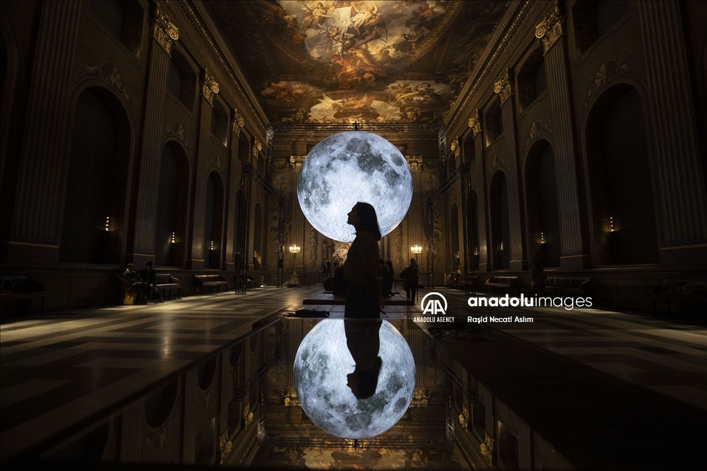 Luke Jerram's artwork "Museum of the Moon" on display in London