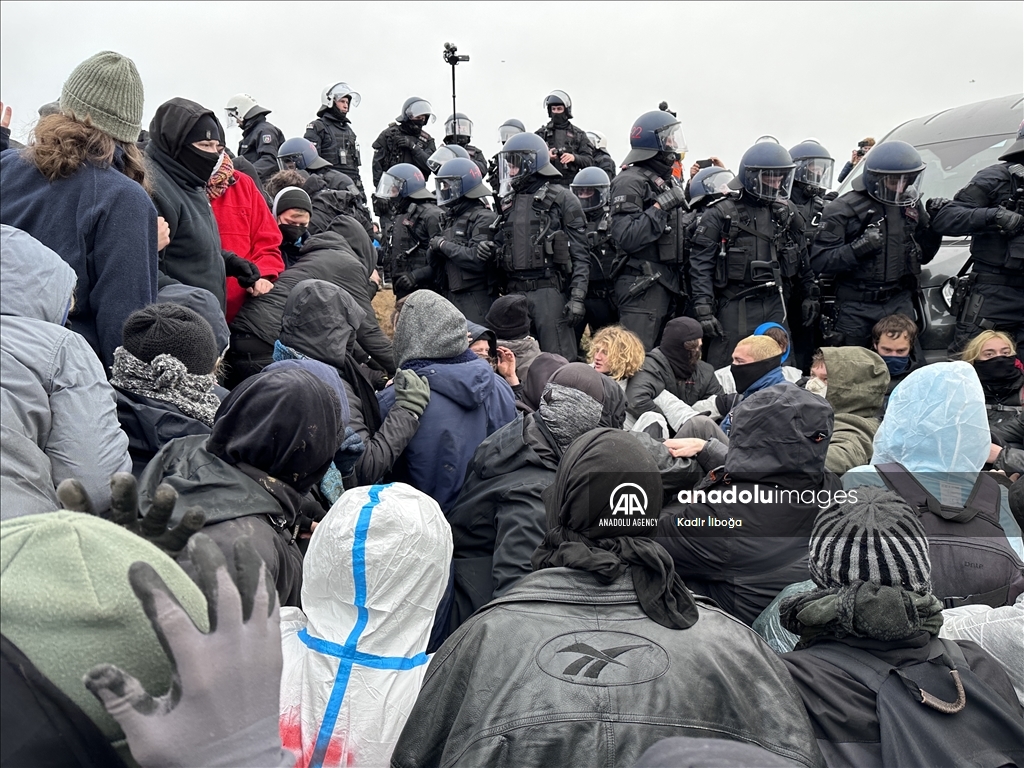 Environmental groups erect barricades to block expansion of open-cast coal mine in northwestern Germany
