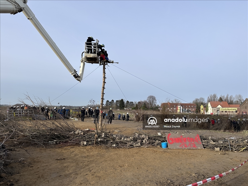 Environmental groups erect barricades to block expansion of open-cast coal mine in northwestern Germany