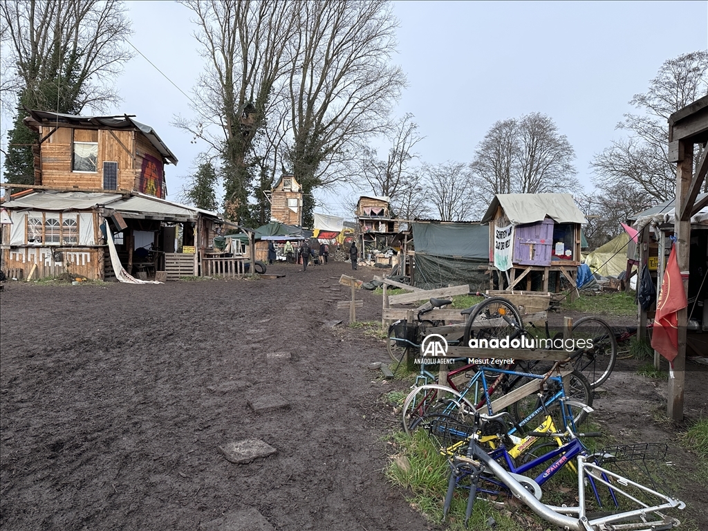 Environmental groups erect barricades to block expansion of open-cast coal mine in northwestern Germany
