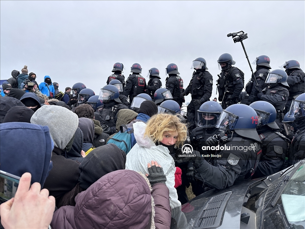 Environmental groups erect barricades to block expansion of open-cast coal mine in northwestern Germany