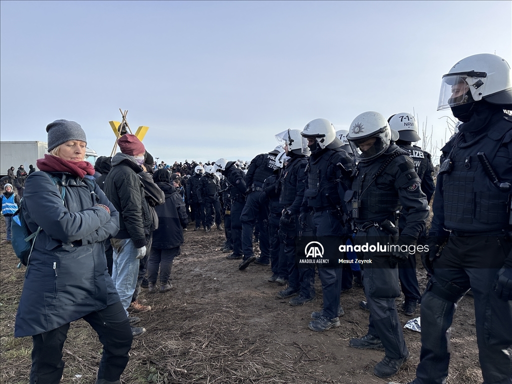 Environmental groups erect barricades to block expansion of open-cast coal mine in northwestern Germany