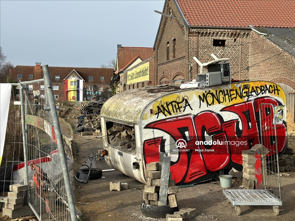 Environmental groups erect barricades to block expansion of open-cast coal mine in northwestern Germany