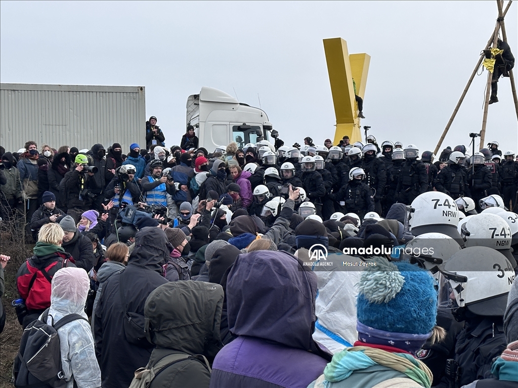 Environmental groups erect barricades to block expansion of open-cast coal mine in northwestern Germany